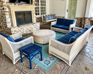 ($800 - FRONTGATE Outdoor 3-seat Sofa 32 x 55 x33.5) ($600 Outdoor Love Seat 32x55x33.5 ) ($400 Outdoor Chair) Cushions included!