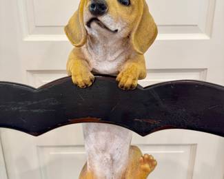 STAFF FAVORITE! $70 Front view of the Dachshund wall climber. He looks so real! Made of a resin-like material. 7L x17H