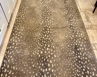 $350 Custom bound fawn print runner, approx. 4x11
