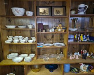 China sets, tintypes, nativity scenes, wooden sailors, and other kitchenware