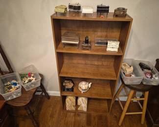 Music boxes, cork carving, marble bookends