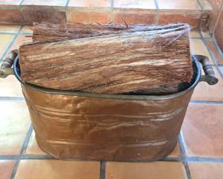 Vintage Copper Bin With Logs