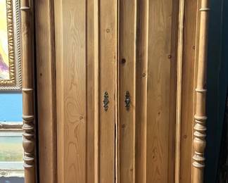 Vintage Carved Wood Wardrobe