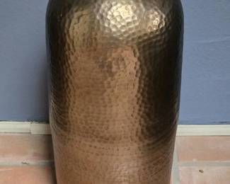 Copper Toned Hammered Metal Pot