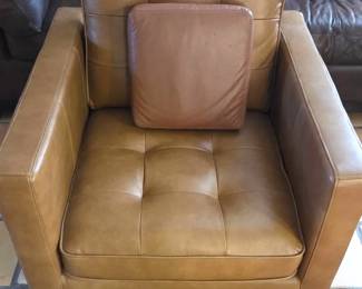 Modern Leather Tufted Armchair