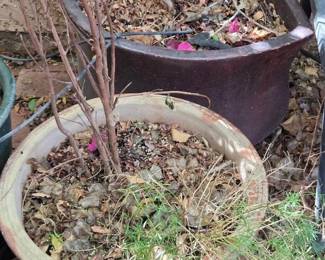 2 Earth Tone Pots  One Unique Shape