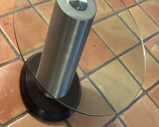 Modern Glass And Aluminum Side Table