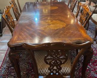Vintage Maitland Smith Mahogany Dining Room Table 10 Chairs