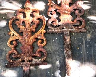 2 Heavy Rusted Garden Stakes