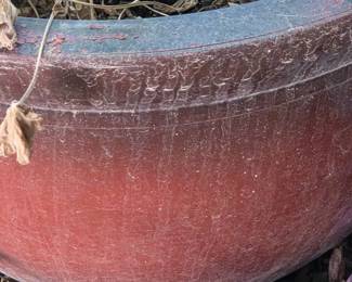 Large Burnt Red Glazed Pot With