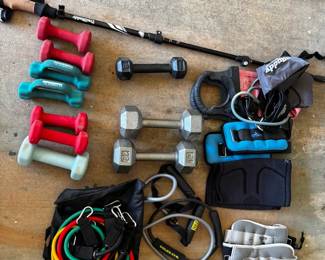 Weights, Walking Sticks, Pilates