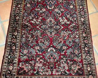Deep Red Floral Oriental 3x5 Rug