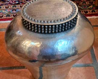 Great Silver Hammered Metal Pot
