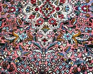 RosesHot Pink And Baby Blue Persian Rug