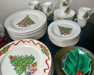 christmas china in assorted patterns
