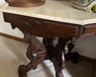 Antique Eastlake marble top table
