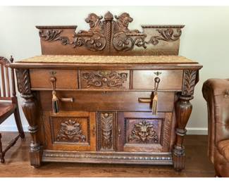 Antique Hand Carved Buffet 