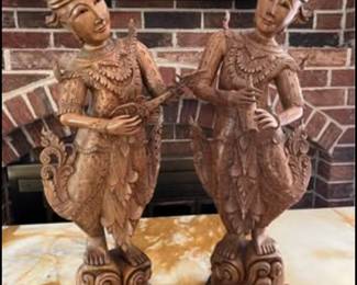 Hand Carved Thai Musicians