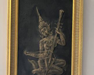Mid Century Thai Temple Rubbing 