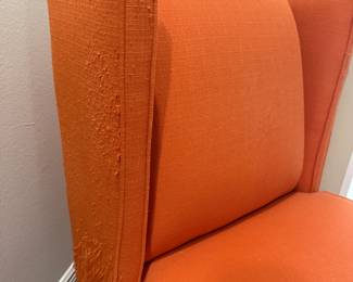 Burnt orange side chair sold 'as is'. Front and other side are in great condition!!