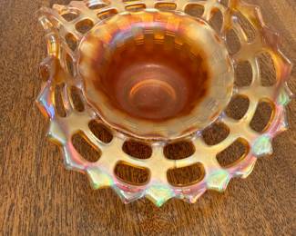 Fenton Basket Weave Carnival Glass