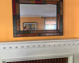 Framed Wood Mirror 