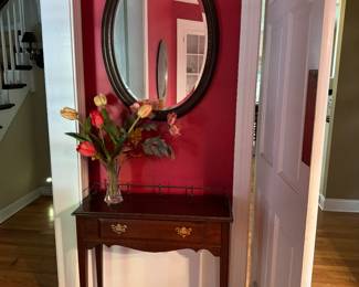 Hall Table , Oval Mirror 