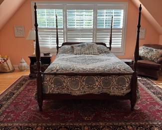 Qn Size Four Poster Bed -  ,  Karastan Rug 10' x 8' 