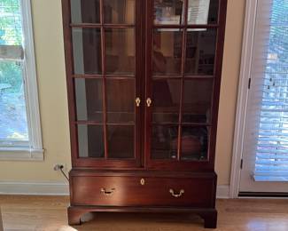 Stickley Colonial Williamsburg Bookcase , Lighted 45.5" W x 16"D, x 79.5" T
