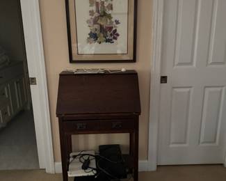 Slant Front Fumed Oak Desk 