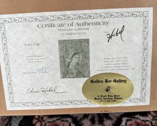 Certificate of authenticity for picture
