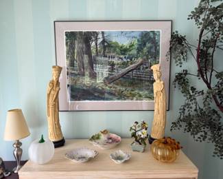 In the front entry. Art by Burleigh