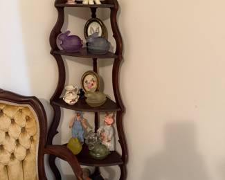 What not shelf with bunnies etc