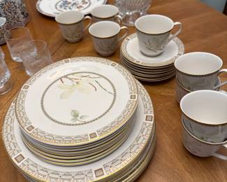 Set of White Nile dishes by Royal Doulton, Shannon Turkey candy dish.