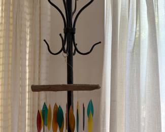 Hat rack, wind chimes
