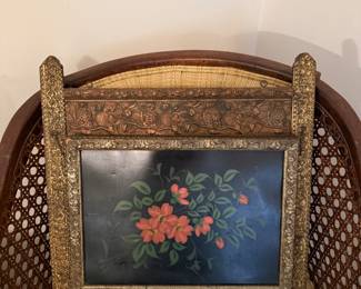Antique Art/magazine holder with hand painted front
