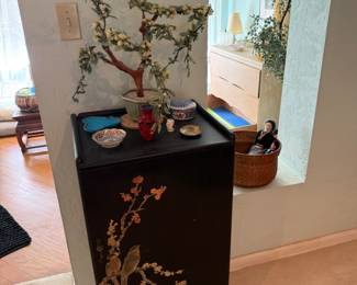 Music cabinet/stand, jade tree, nick nacks