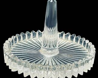Vintage Pressed Glass Ring Holder Dish 