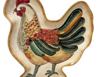HandPainted 13 Rooster Platter 