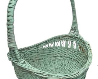 Sturdy Aqua Wicker Basket 
