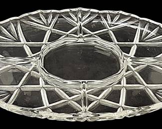 Mikasa Style Crystal Divided Relish Tray 