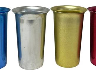 Four Zephyr Ware Aluminum Tumblers 