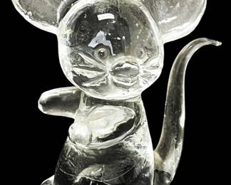 Clear Glass Mouse Figurine 4 