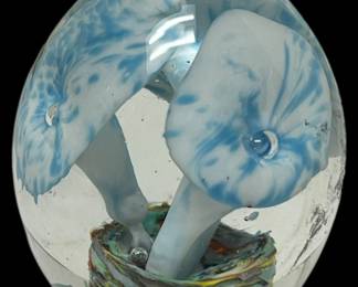 MuranoStyle Floral Glass Paperweight 