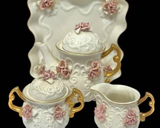 Porcelain Tea Set with Tray 