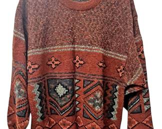 Vintage Geometric Knit Sweater 44 Chest 