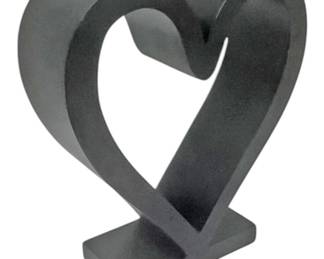 Modern 10 Hard Wood Heart Sculpture 
