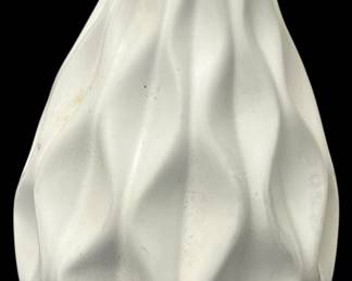 MidCentury White Ceramic Vase  8 