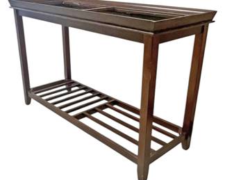 Mahogany Console Table with Slatted Shelf 