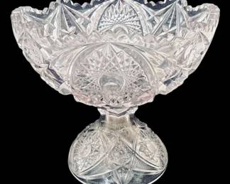 Brilliant Style Pressed Glass Compote 